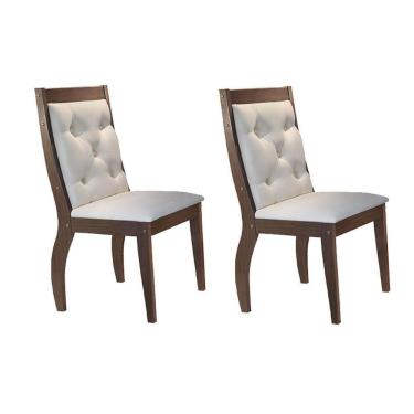 Imagem de Kit 2 Cadeiras De Cozinha ágata Café-suede Creme - Rufato