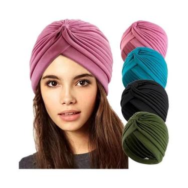 Imagem de Turbantes Muçulmanos Femininos 4 Peças, Toucas Para Quimioterapia E Pe