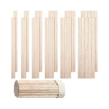 Imagem de 130 Peças De Tiras De Madeira Balsa Para Artesanato DIY, Bastões Quadr