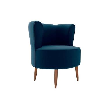 Imagem de Poltrona Decorativa Premium Redonda Savana Matrix Veludo Azul