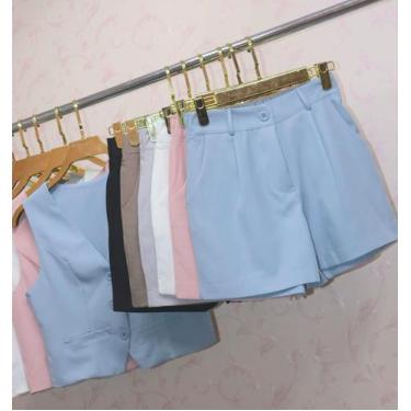 Imagem de Doutoras Modas Conjunto Feminino Luis Twill Colete e Shorts Meia Coxa 