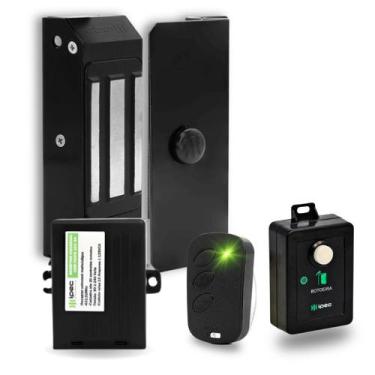 Imagem de Fechadura Eletroímã M60 Botoeira S/fio Com Controle Receptor Preto - I