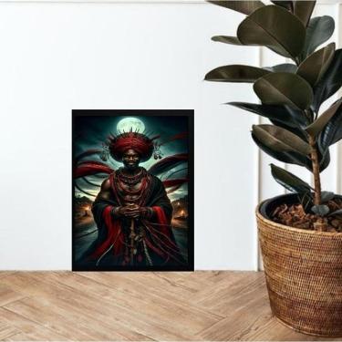 Imagem de Quadro Candomblé Orixá Bara 24X18Cm - Com Vidro