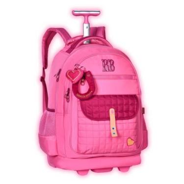 Imagem de Mochila Rebecca Bonbon Rodinhas Mala Viagem Meninas Rosa