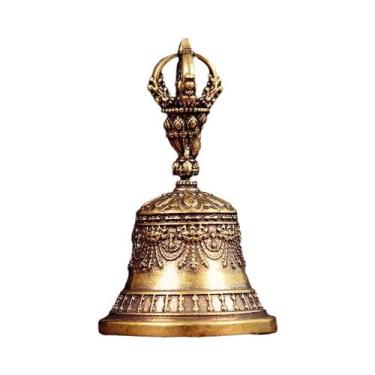 Imagem de Sino De Bronze Tibetano Artesanal Fundido Em Latão, Sino De Vento Cria