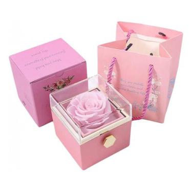 Imagem de Preserved Eternal Rose + caixa de presente+bolsa para presente de Nata