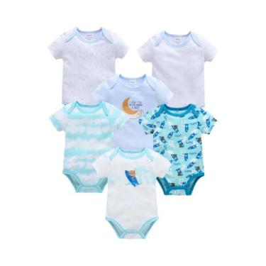 Imagem de Conjunto De Bodies Unissex Para Bebês 3 Peças 6 Peças 100% Algodão Man