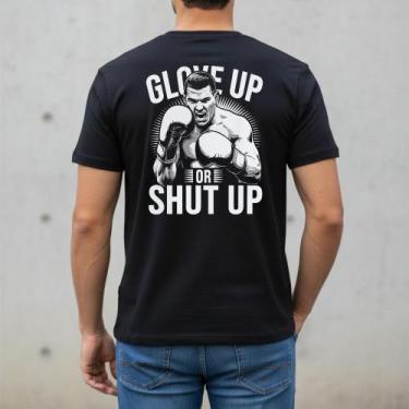 Imagem de Camiseta Preta Masculina Treino Boxe Original Camisa Academia Artes Ma