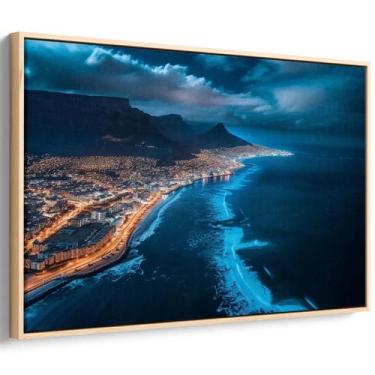 Imagem de Quadro Mar Noturno das Luzes Litorâneas - Mioquadros, 200x130 cm, Natu