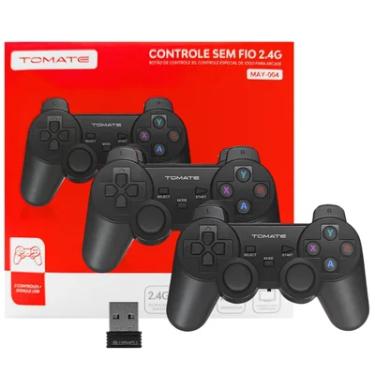 Imagem de Kit 2 Controles Sem Fio 2.4G Wireless até 10m, Compatível Windows, Ergonômico para PC e Jogos Tomate MAY-004A