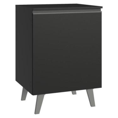 Imagem de Balcão de Cozinha 60 cm 1 Porta Com Pés Preto Nice Madesa, Preto