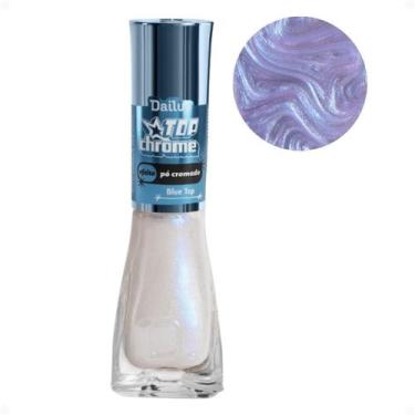 Imagem de Esmalte Top Coat Dailus Top Chrome Efeito Pó Cromado 8ml, Blue Top