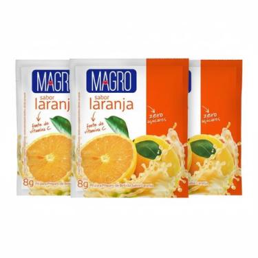 Imagem de Kit 3 refresco diet laranja zero açucar fonte de vitamina c 8g magro