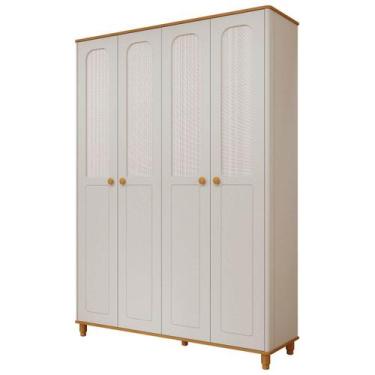 Imagem de Guarda Roupa Infantil Alfajor 04 portas MDF Retrô Permobili -, Off Whi