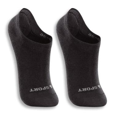 Imagem de Meia Lupo Sapatilha Invisivel Infantil 2170-088 C/2, Preto, Preto, 24-