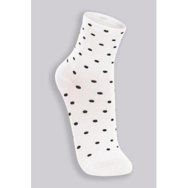 Imagem de Meia Lupo Feminina, Branco/Bolinha, 34-39