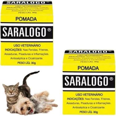 Imagem de KIT 2 POMADA CICATRIZANTE SARALOGO CÃO E GATO 30g MATACURA