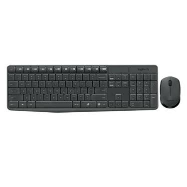 Imagem de Kit De Teclado E Mouse Sem Fio Logitech Mk235 Teclado Grafite E Mouse 