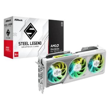 Imagem de Placa de Vídeo AsRock RX 9070 XT Steel Legend White 16GB GDDR6 256bits