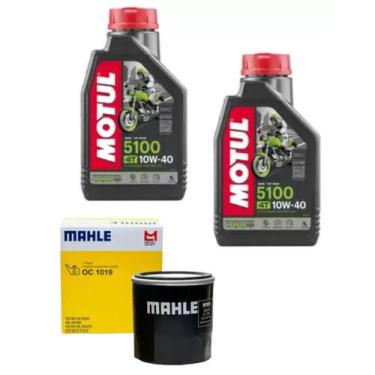 Imagem de Kit Troca Óleo 2l Motul 5100 10w40 + Filtro Metal Leve