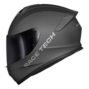 Imagem de Capacete Race Tech Hit Monocolor Titanium Fosco Fechado, 60, Titanium 