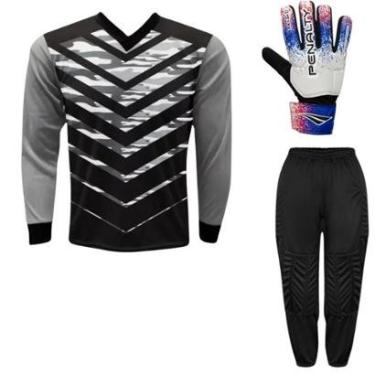 Imagem de Kit Goleiro Camisa ADULTO Roma Kanga + Calça TRB + Luva Penalty-Unissex