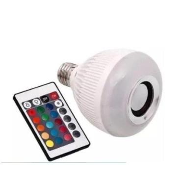 Imagem de Lâmpada LED Musical Bluetooth OEM 3W RMS com Controle Remoto RGB Branc