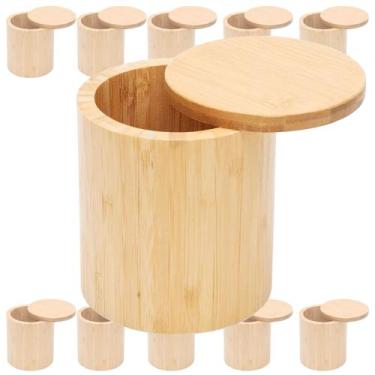 Imagem de Kit 12x Potes Multiúso de Bambu Com Tampa Cozinha Mantimento - Kadê