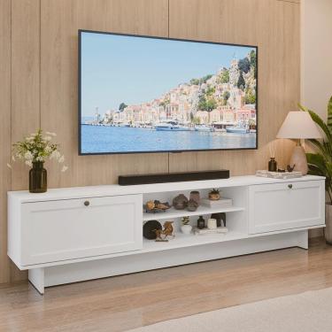Imagem de Rack para TV até 80 Polegadas 218 cm 2 Portas Branco Vik Madesa