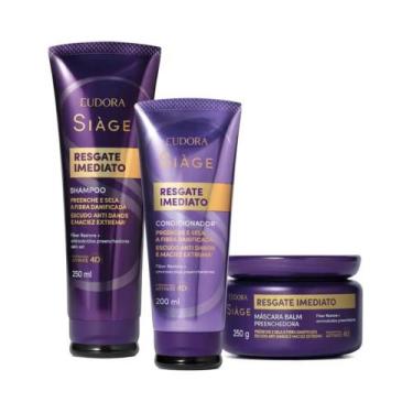 Imagem de Kit Eudora Siàge Resgate Imediato Shampoo Condicionador Máscara