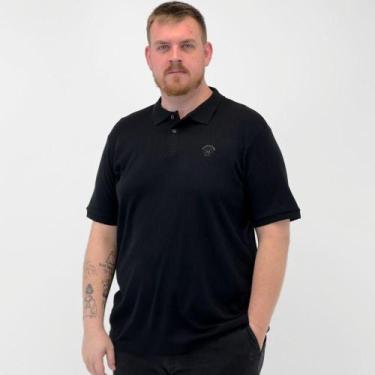 Imagem de Camisa Polo Gangster Plus Size Básica Manga Curta Masculina, G1, Preto