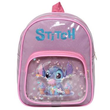Imagem de Mochila Infantil Pequena Stitch Alça Costas Passeio Creche - Plike