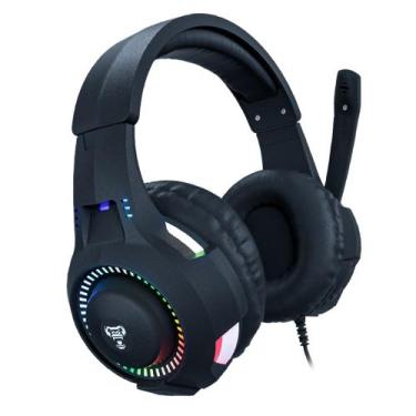 Imagem de Headset Gamer Fone para Jogos com Microfone Led Rainbow Rgb P2 3,5mm C