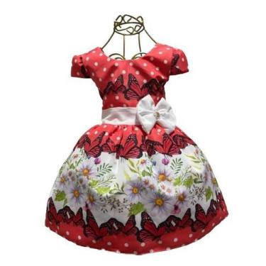 Imagem de Vestido Infantil Luxo Festa/Natal/Ano Novo - Lilika Kids, Vermelho, Br