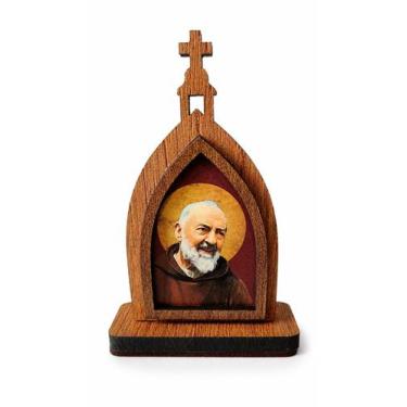 Imagem de Mini Capela de São Padre Pio em MDF 10cm - Fernandas Collection