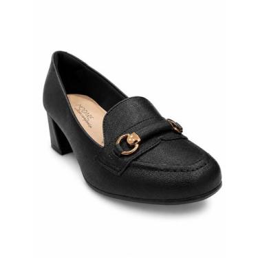 Imagem de Sapato Modare Salto Bloco Preto Feminino Anatómico Casual -, Preto, 37