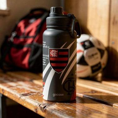 Imagem de Garrafa Térmica Flamengo Rubro Negra Gocase Aço Inoxidável 950ml, Flam