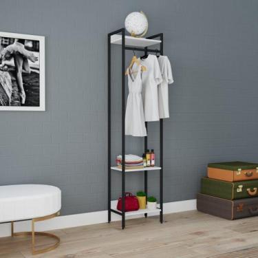 Imagem de Estante Closet Arara 187x45cm 3 Prateleiras Active Yescasa Branco/Ches
