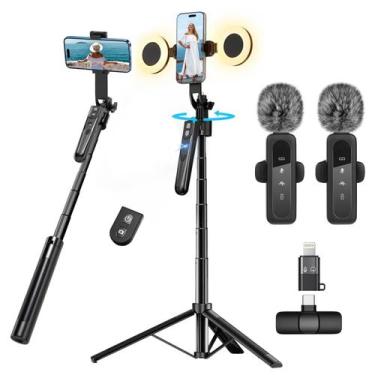 Imagem de Kit de Vlogging YUANRAN para Criadores de Conteúdo com Tripé de 180cm 