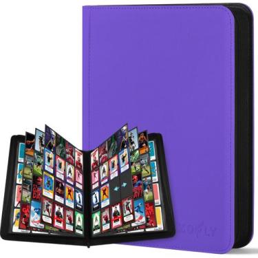 Imagem de Álbum para Cartas Zofly com 1000+ Bolsos e Zíper, Roxo