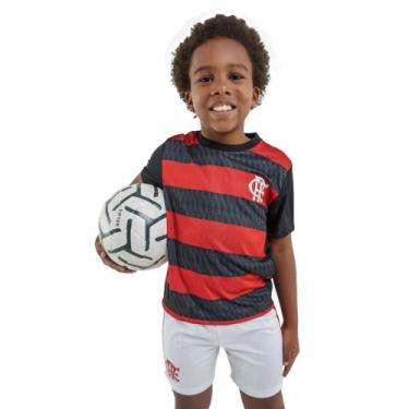 Imagem de Kit Flamengo Braziline Mini Craque Infantil, 8, Preto, Vermelho