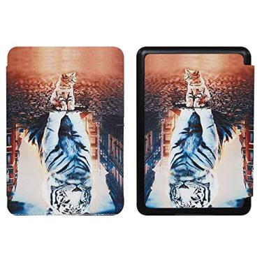 Imagem de CCOO Capa para o novo Kindle Basic 10ª geração lançado em 2019, capa durável à prova d'água com função automática despertar/hibernar, adequada apenas para o modelo J9G29R, estampa de tigre