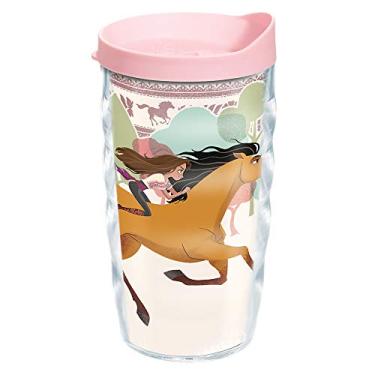 Imagem de Tervis Copo de plástico isolado feito nos EUA com parede dupla Universal DreamWorks Spirit Untamed mantém as bebidas frias e quentes, 290 ml, ondulado, transparente