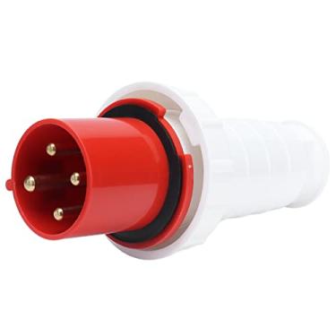 Imagem de Plugue Industrial de 4 Pinos, Conector de Plugue Industrial Isolante de Resistência ao Calor Estável Confiável 380-415V 63A para Produtos Químicos para Aeroportos para Agricultura