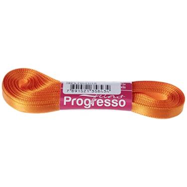 Imagem de FITA CETIM SIMPLES CF001 7 mm COR 066 LARANJA Peça 10 metros