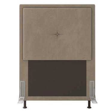 Imagem de Cabeceira Ametista Cama Box Solteiro 90cm Suede Bege