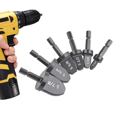 Imagem de Kit 6 Broca Alargador Expansor Tubo Cano de Cobre a Alumínio (7/8, 3/4, 5/8, 1/2, 3/8, 1/4) para Furadeira