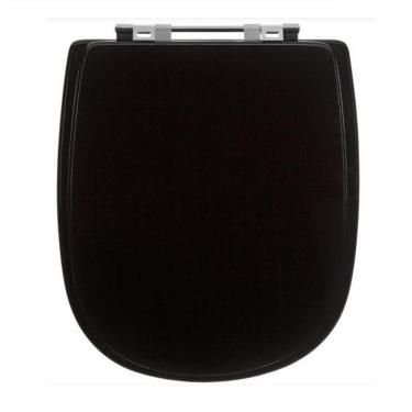 Imagem de Tampa De Vaso Sanitário Laqueado Sabatini Preto Para Icasa