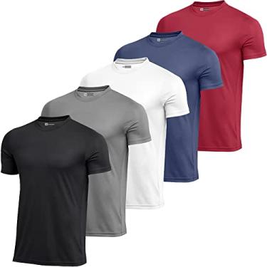 Imagem de Kit 5 Camisetas Novastreet Dry Fit Anti Suor - Linha Premium (XG, Branco, Preto, Cinza, Azul, Bordo)