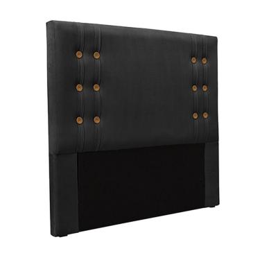 Imagem de Cabeceira Casal 1,40m Kors Veludo Preto Gran Belo